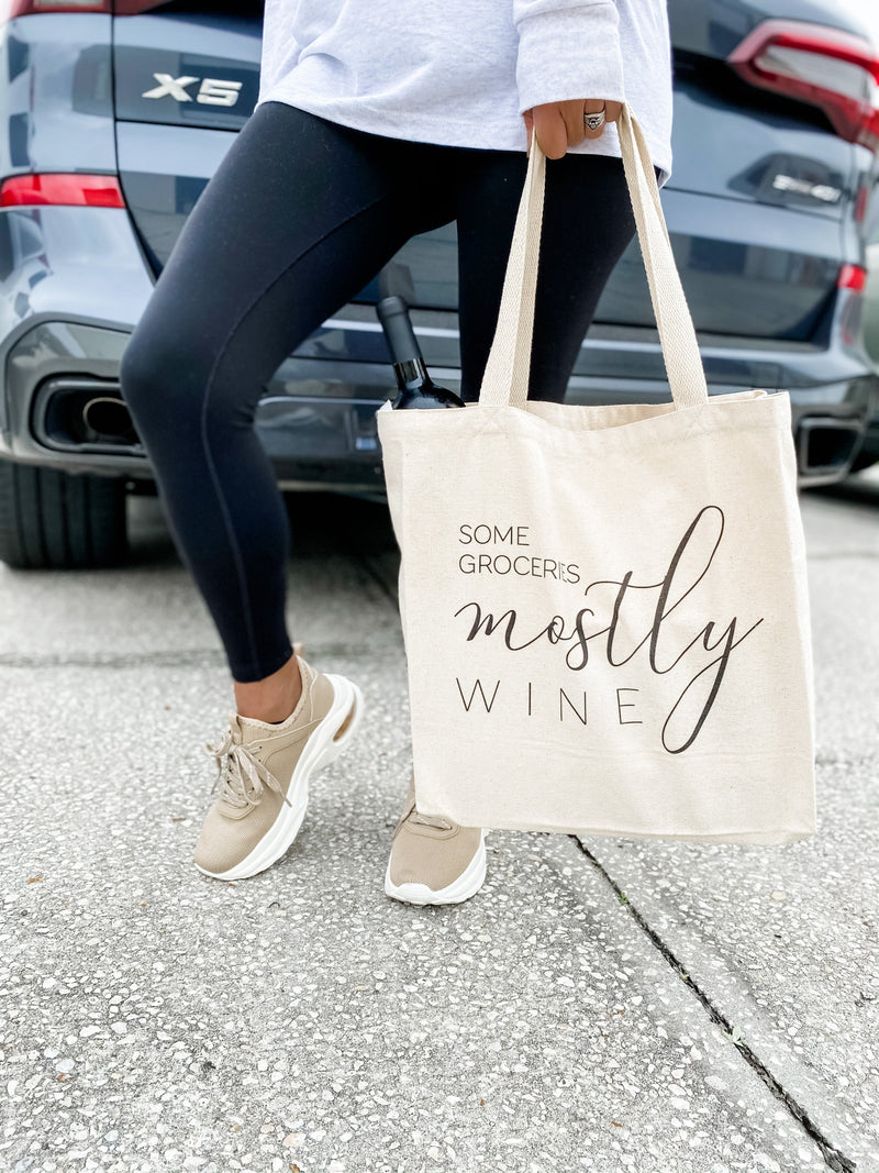 Mostly Wine Tote Bag