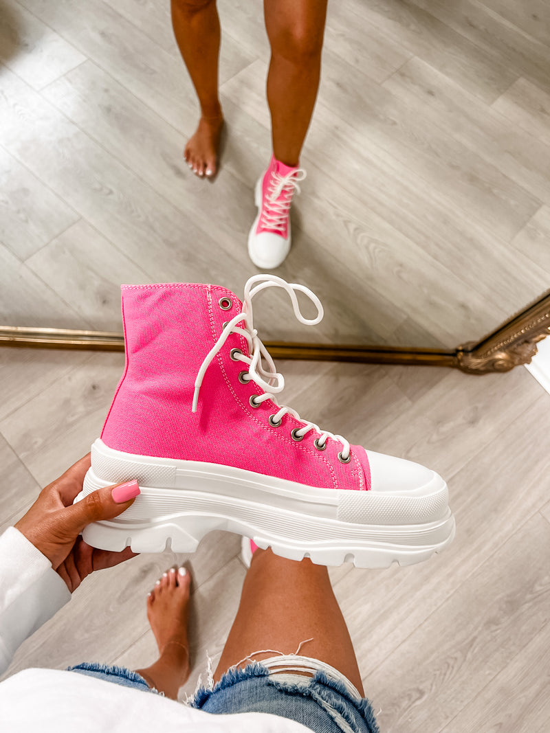 Pink Chunky High Top Shoe