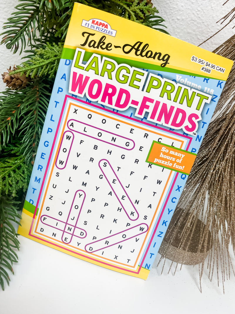 Take Along Large Print Word Finds Puzzle Book