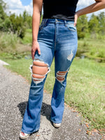 Prove Your Worth High Rise Distressed Flare Jean