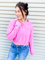 Knit It Together Pink Collard Long Sleeve