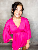 In Your Favor Fuchsia Flowy Top