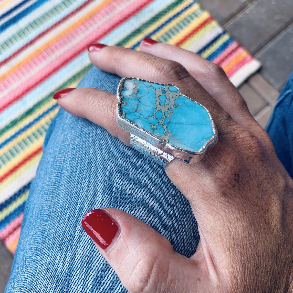 OCEAN JASPER SILVER RING