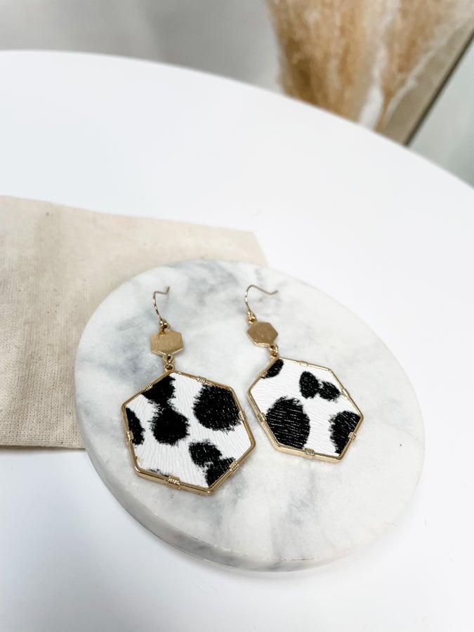 Animal Print Drop Earrings