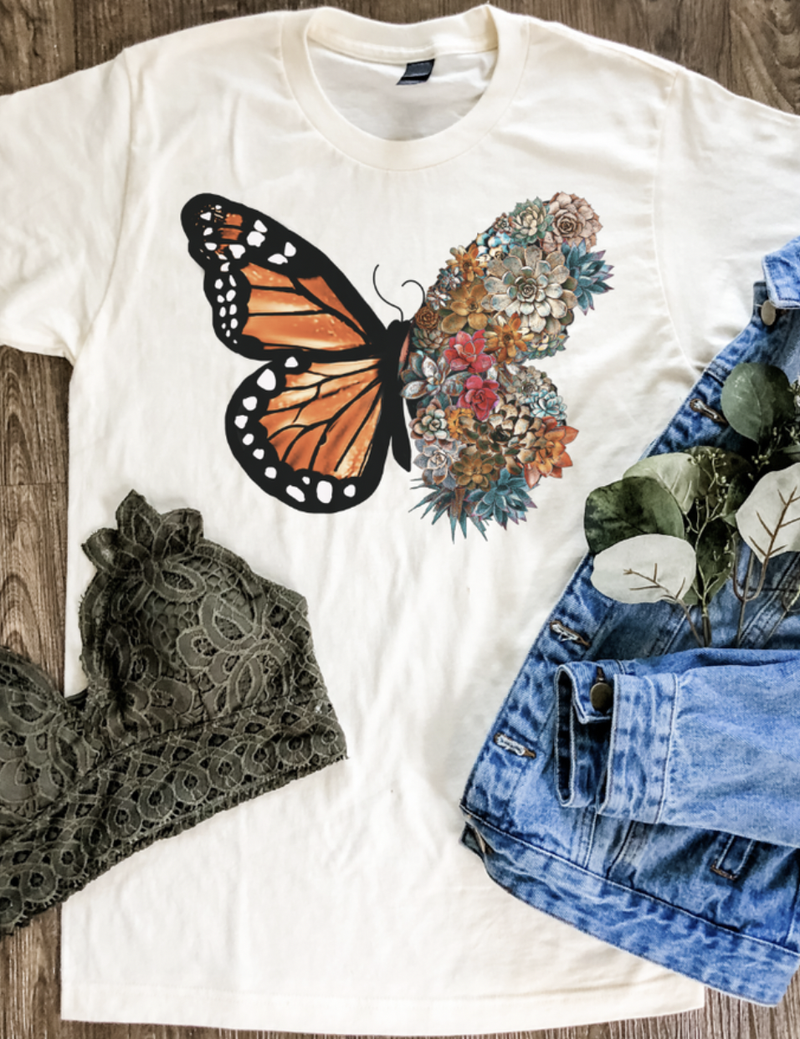 Butterfly Succulent Graphic Tee