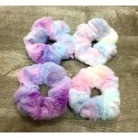 Tie Dye Fur Scrunchie