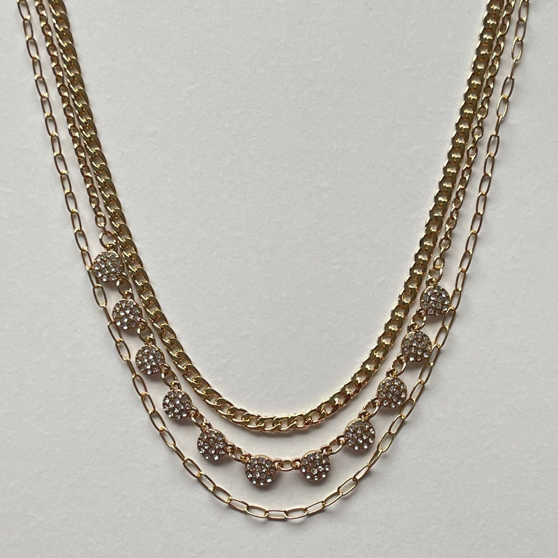 Pave’ at Play Necklace (Gold)
