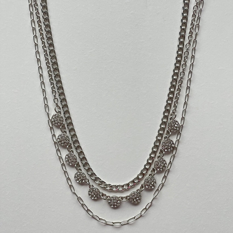 Pave’ At Play Necklace (Silver)