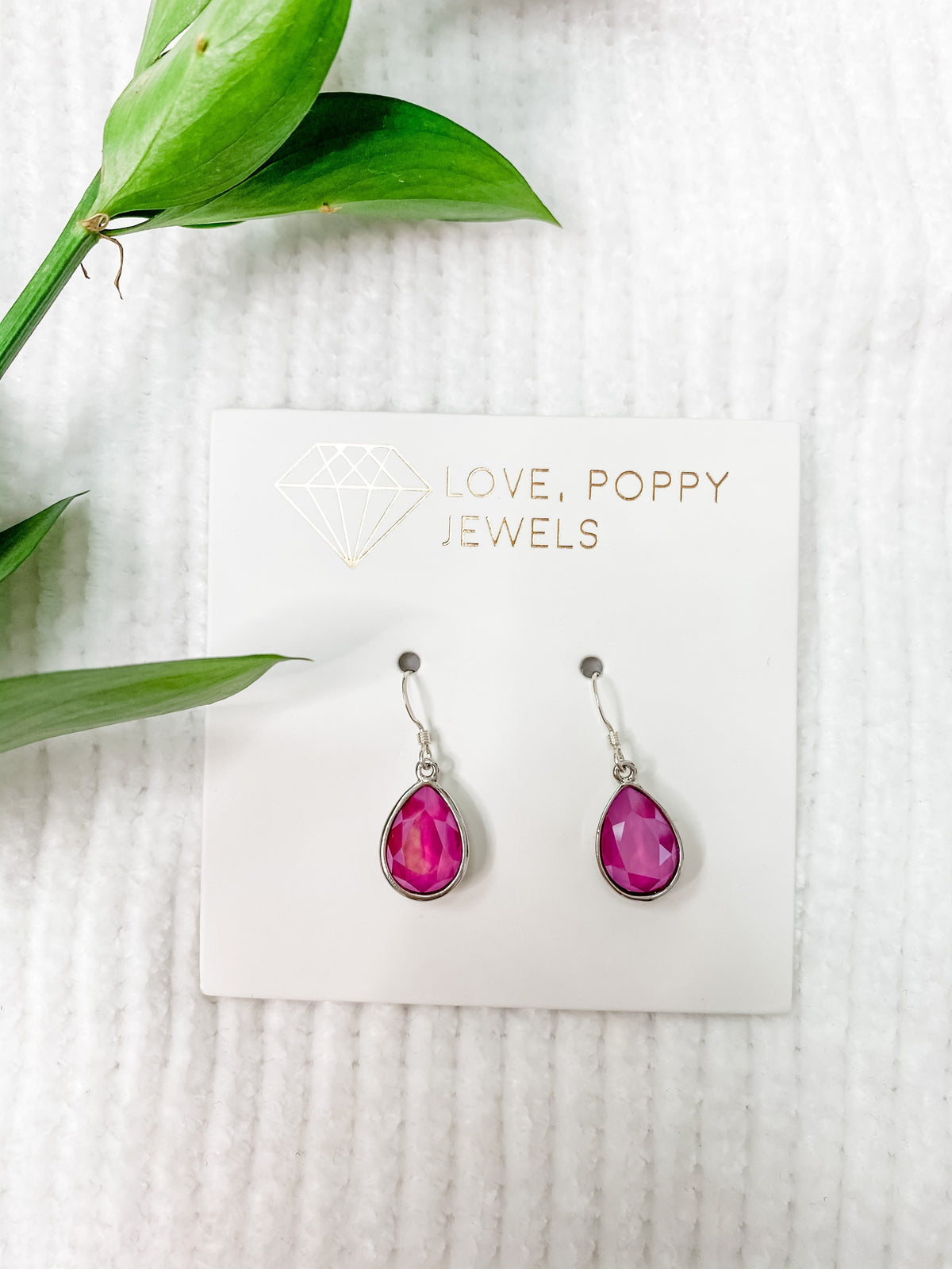 Pink Swarovski Drop Earring