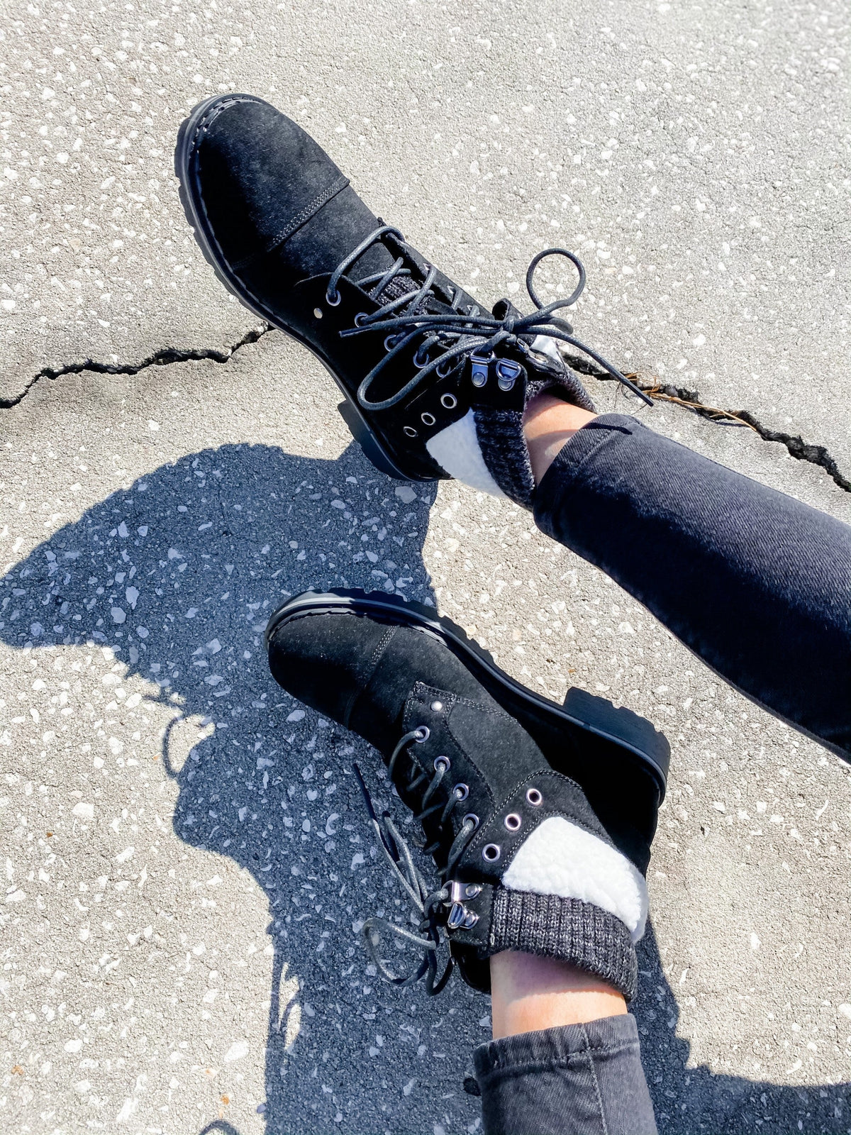 Black Lace Up Bootie