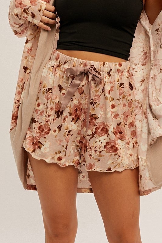 Perfectly Sweet Mauve Floral Shorts