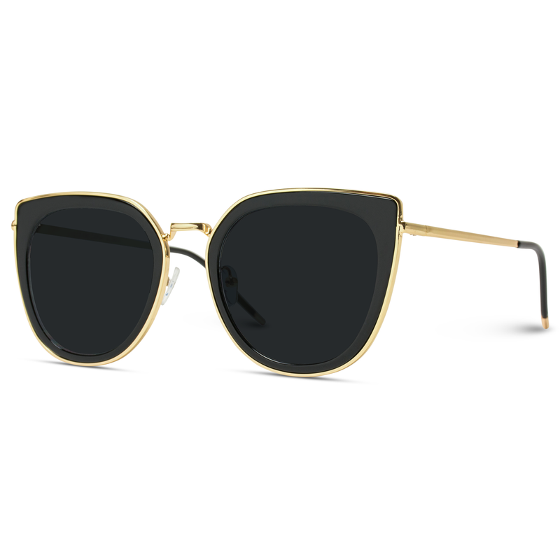 Gold & Black Oversized Revo Cat Eye Sunglasses
