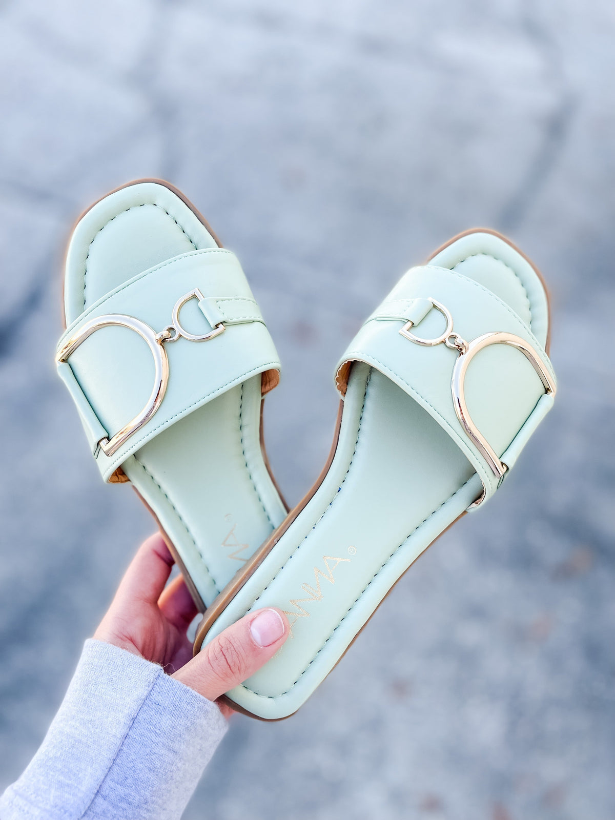 Sage Slide On Flat Sandal