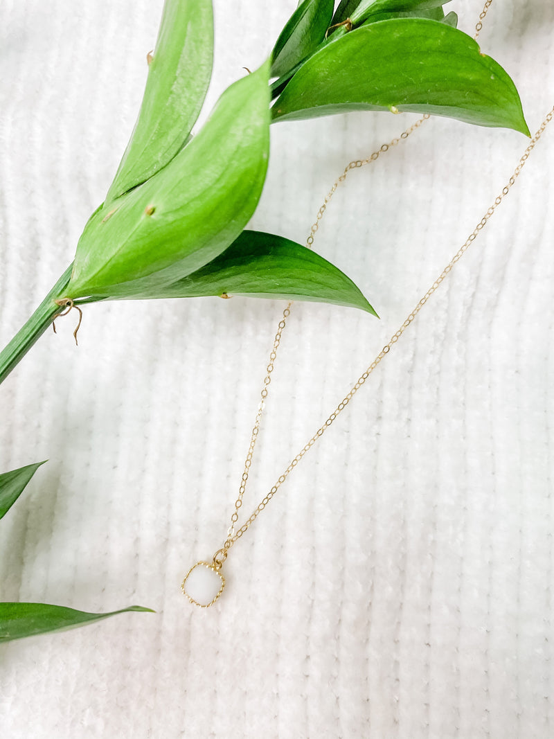 White Opal Gemstone Glass Necklace