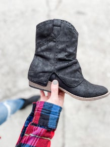 Black Cowboy Bootie