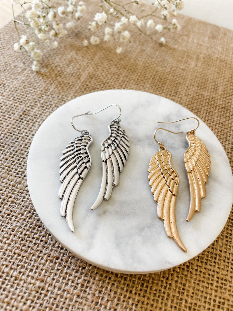 Angel Wing Drop Earrings