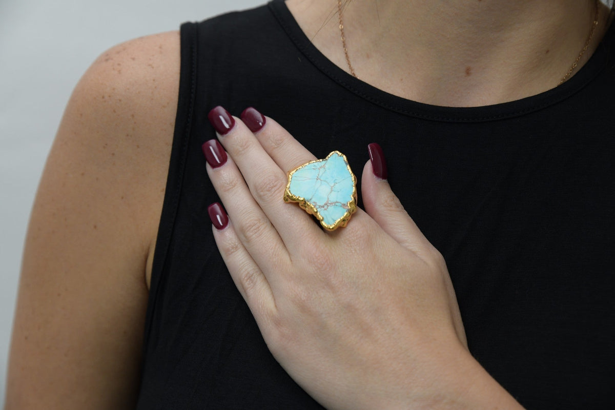 OCEAN JASPER GOLD RING