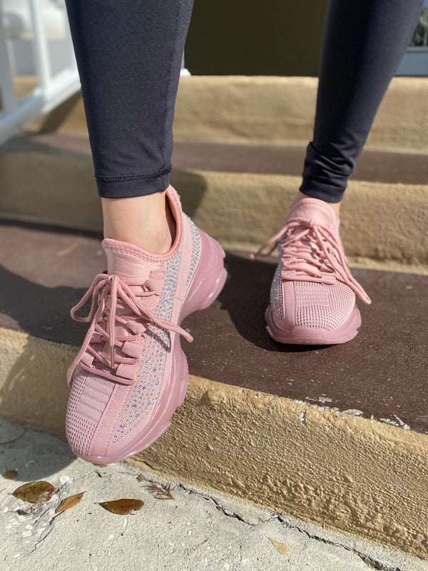 Mauve Rhinestone Sneaker