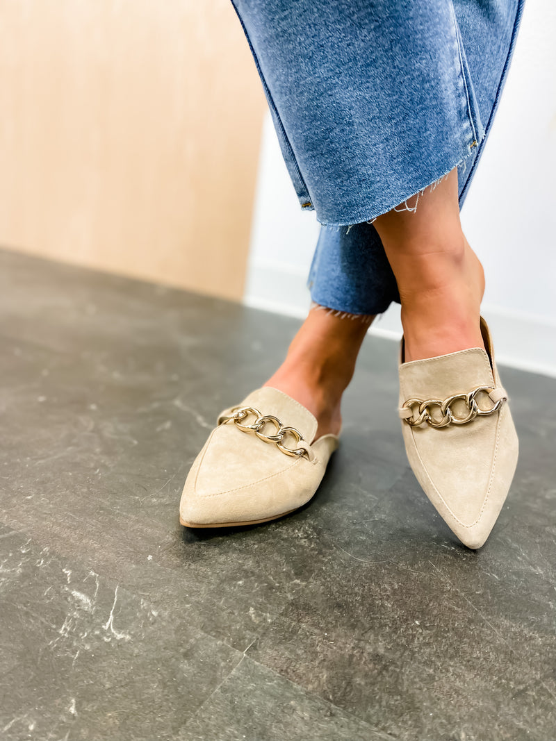 Steve Madden Tan Suede Chain Loafers