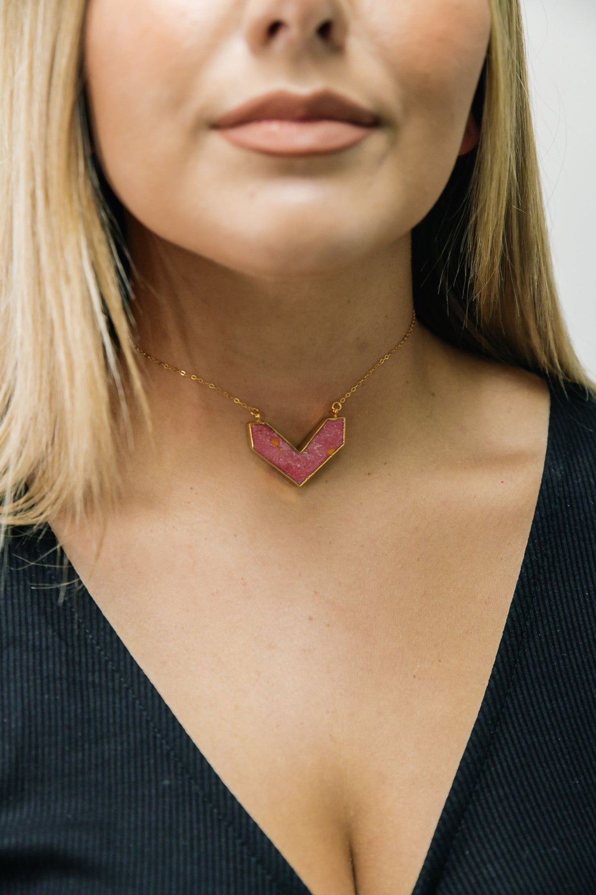 Red Howlite Chevron Necklace