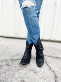 Black Cowboy Bootie