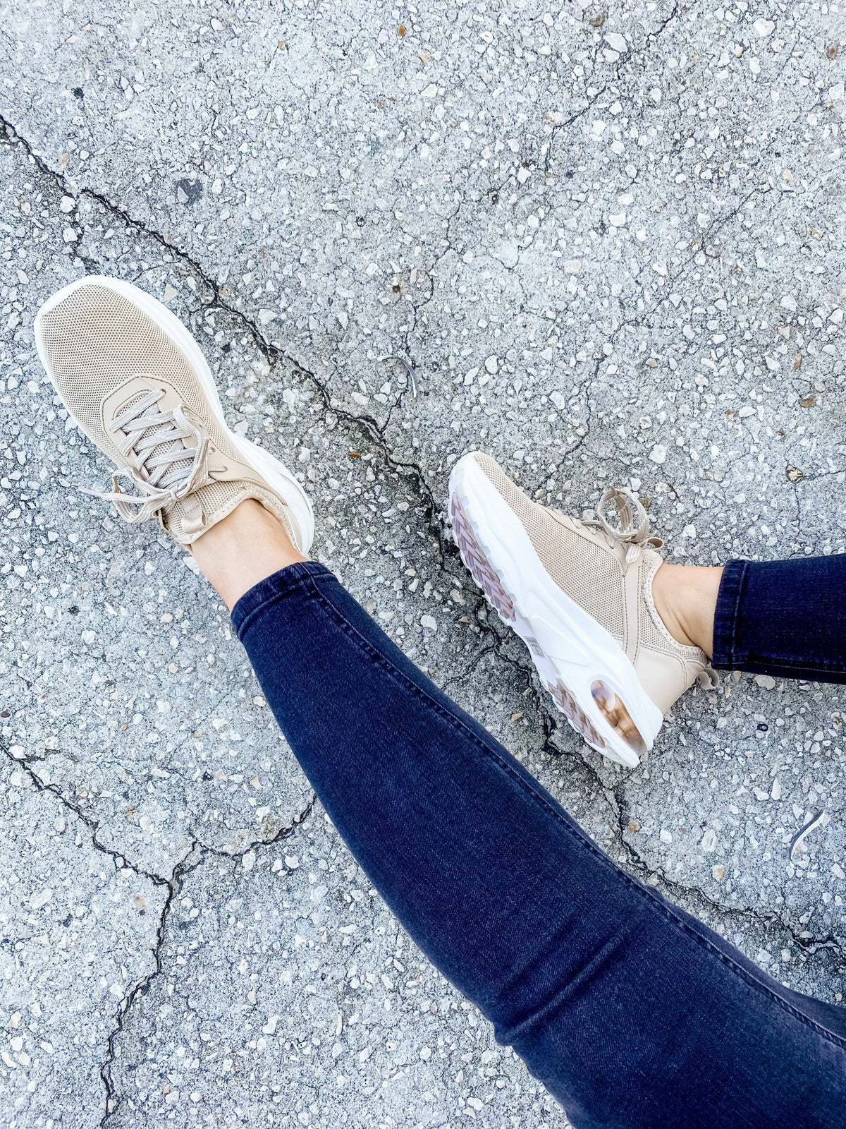 Walk With Me Beige Tennis Shoe