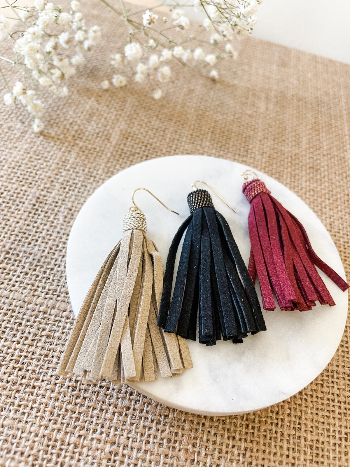 Leather Tassel Earrings