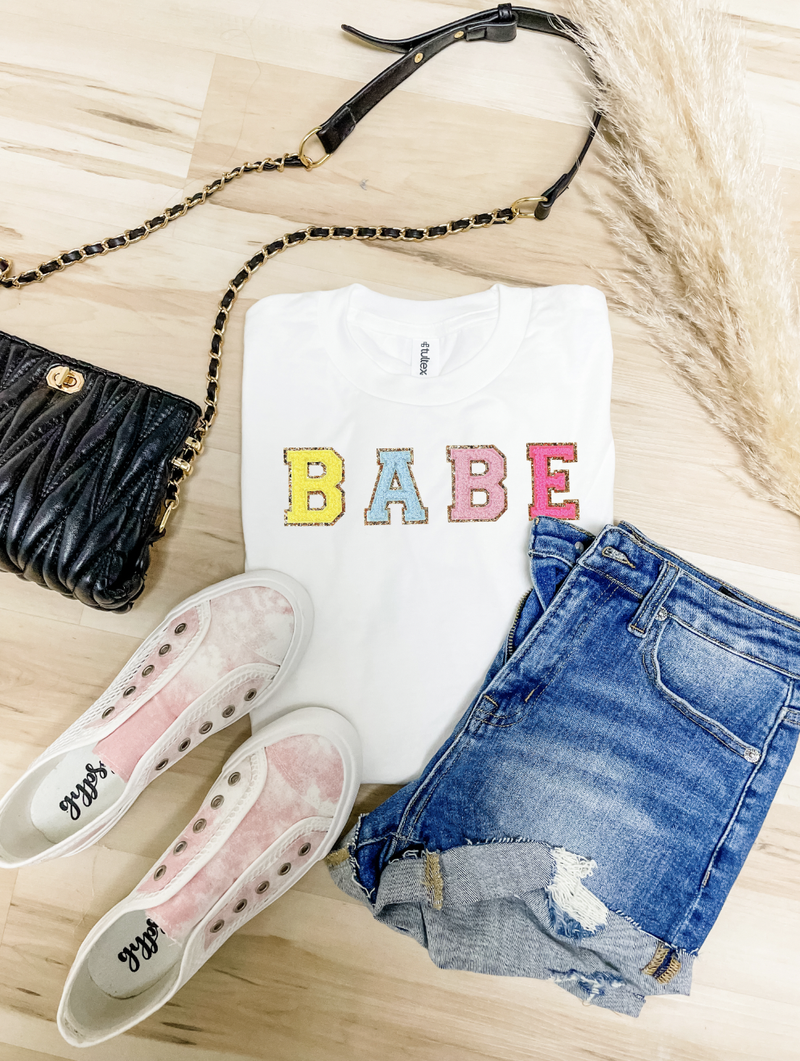 Faux Patch Babe Graphic Tee